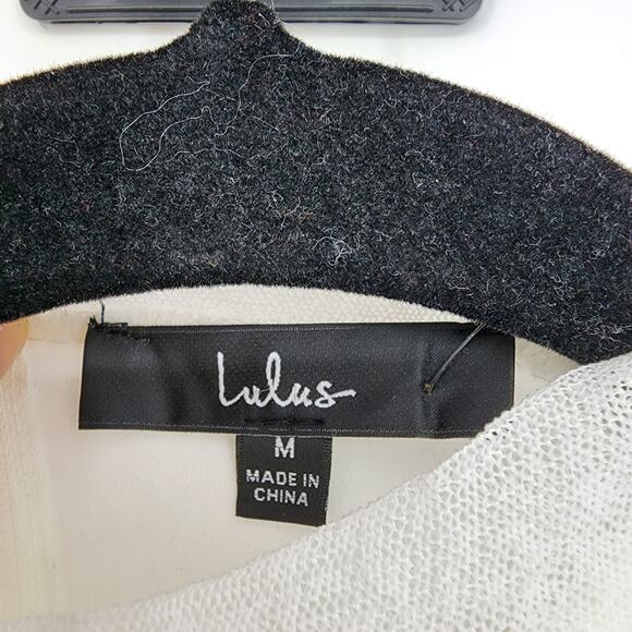 Lulu’s The Modern Movement White Mesh Ruched Mock Neck Mini Dress Size Medium - Picture 2 of 4